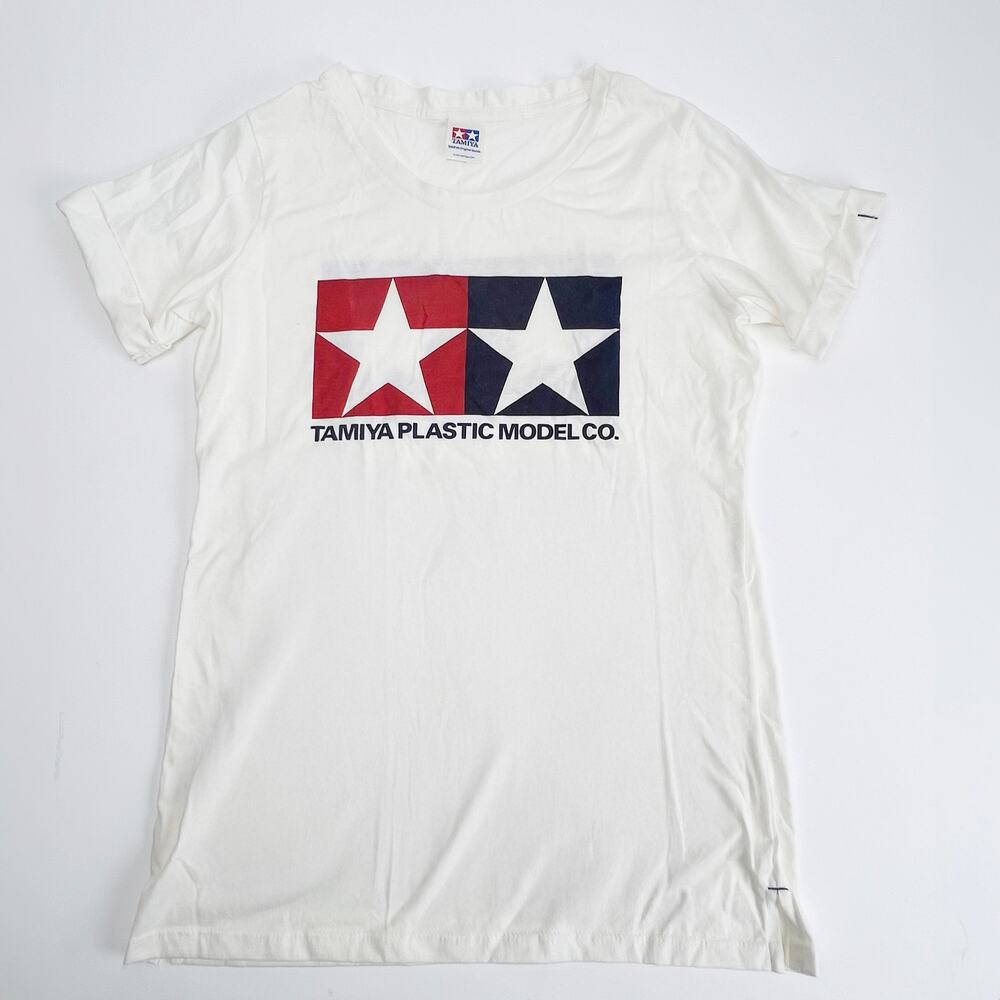 Tamiya Twin Star Logo T-Shirt White Made in Japan Women’s M Fits S